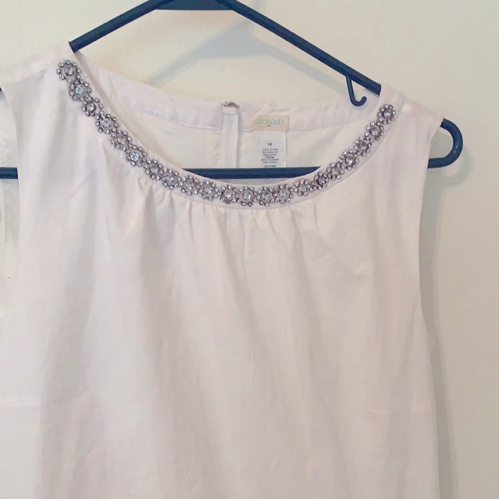 NWOT Crew Cuts white dress w rhinestones size 14